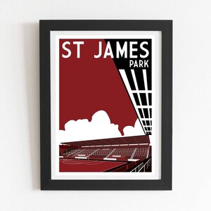Impresión del estadio de fútbol retro de St. James Park: Exeter City FC, fútbol inglés, decoración del hogar
