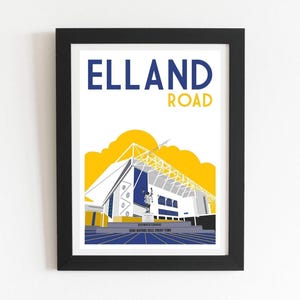 Impresión del estadio Elland Road: obra de arte retro del Leeds United, Yorkshire, decoración del hogar del fútbol inglés