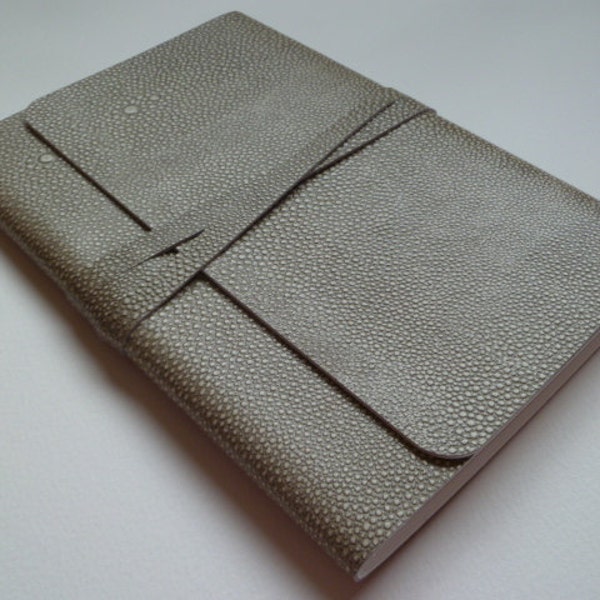 Leather Sketchbook Leather Journal  Shagreen/Stingray Design Embossed onto the Leather.