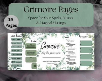 Sage Green Grimoire Pages | Witchy Journal Inserts for Spells, Rituals & Herbal Notes