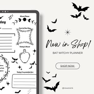 Witchy Planner: Tarot Journal, Spell Logs, Crystal Reference (Printable)