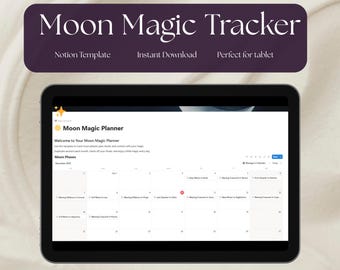 Moon Magic Tracker Notion Template | Lunar Phases Planner | Witchy Digital Journal | Moon Ritual