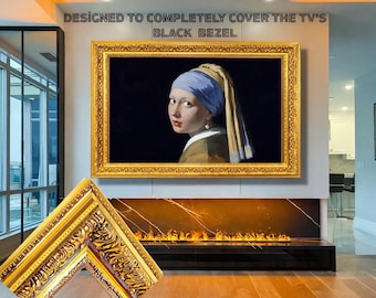 Frame for Hisense TVs,55-65-75 Inch,Ornate Gold Bezel Tv Frames