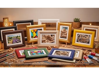 Black Custom Wood Frame–Canvas, Print & Photo Frame,Handmade Wall Decor,Multiple Color Options