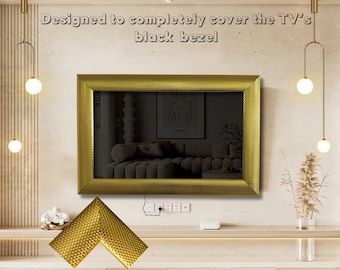 Custom Gold Frame for Hisense TVs, 55-75 Inch,Bright Gold Bezel TV Frames
