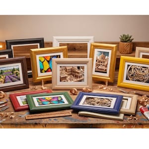 Marco de madera plateado personalizado – Lienzo, impresión y marco de fotos, decoración de pared hecha a mano, múltiples opciones de color.