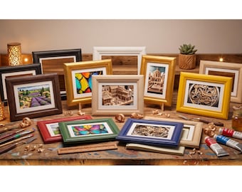 Silver Custom Wood Frame–Canvas, Print & Photo Frame,Handmade Wall Decor,Multiple Color Options