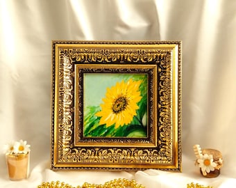 Handmade Acrylic Art Gift | Mini Abstract Painting in Frame | Unique Home Decor