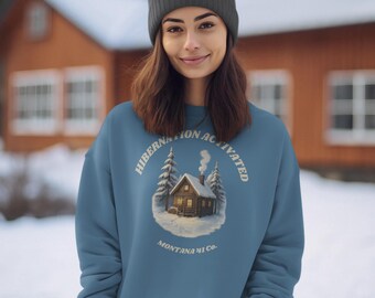 Hibernation Activated Cabin Sweatshirt | Cozy Winter Cabin Crewneck