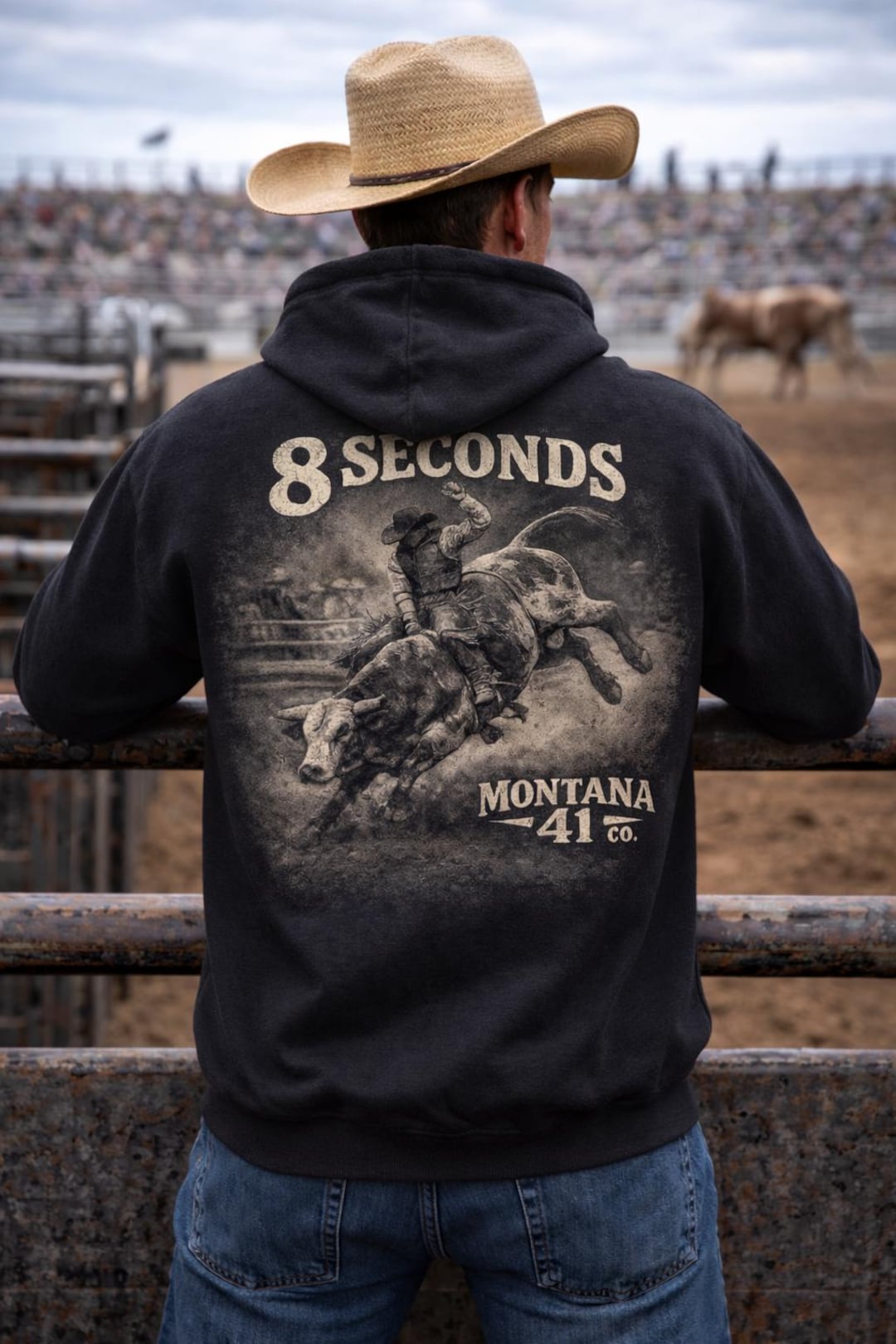 8 Seconds Rodeo Bull Rider Hoodie | Montana 41 Western - Etsy