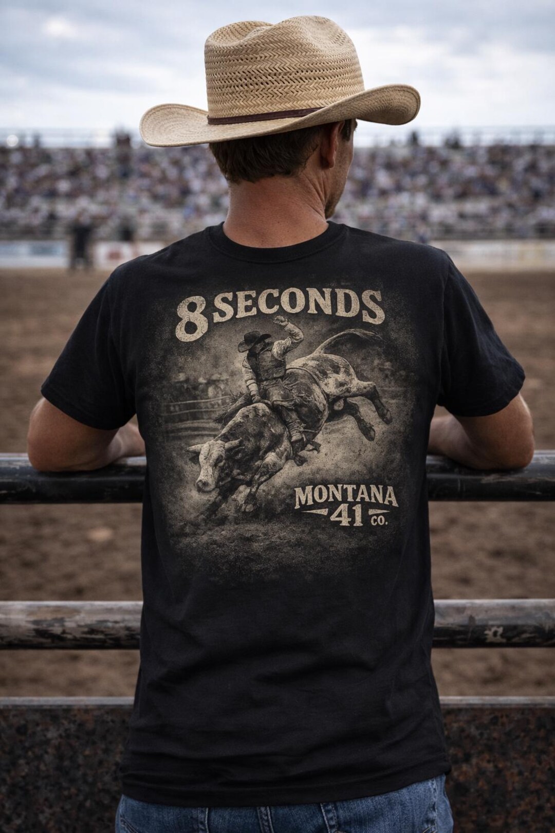 8 Seconds Rodeo Bull Rider T-shirt | Montana 41 Co. Vintage Western ...