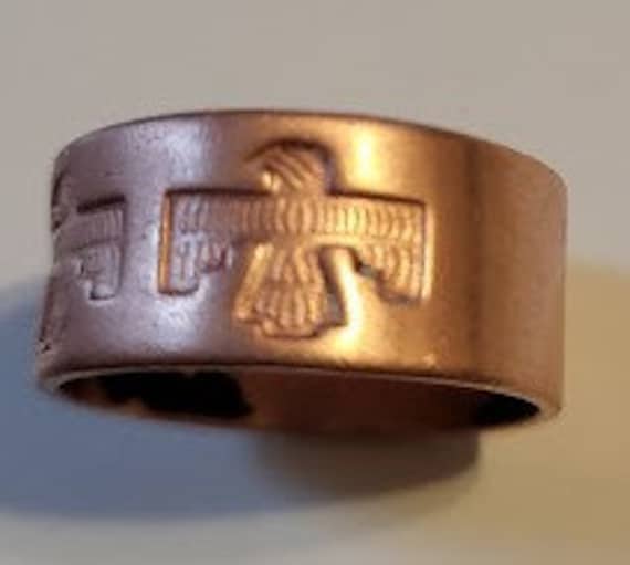 NATIVE AMERICAN Solid COPPER Ring - image 1