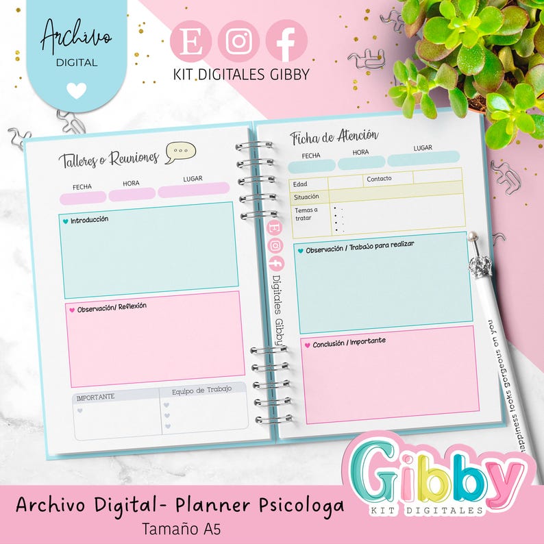 Archivo Digital - Planner Psicologa 2026 Digital - A5 (PDF-PPTx) - Etsy ...