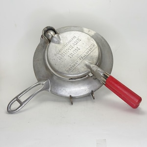 Vintage Antique Scandinavian Krumkake Iron Griddle Cast Aluminum, Made In USA