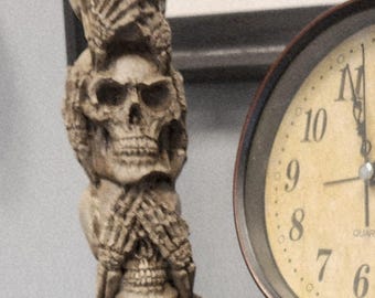 Black Obsidian See No Evil Hear No Evil Speak No Evil Skull