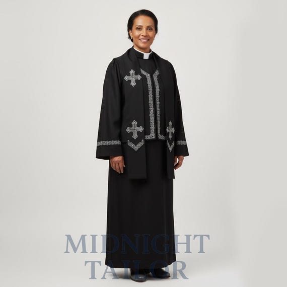 Women Pastor Robe Black Clergy Dress With Cross Embroidery, Female Preacher  Outfit, Church Minister Robe, Pastor Attire Christmas Service - Etsy Canada