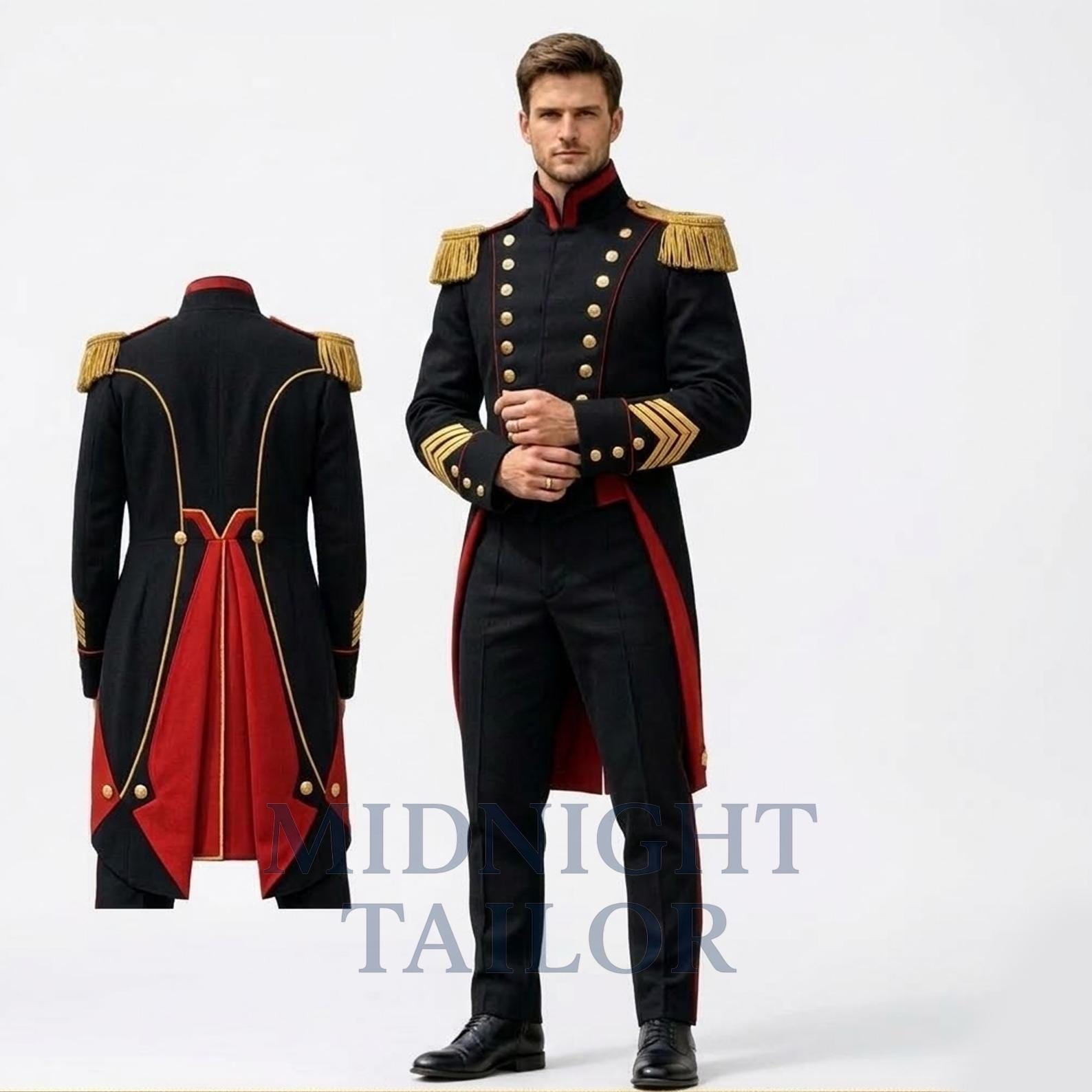 ナポレオン軍燕尾服ジャケット メンズ ゴシック 将校制服コート