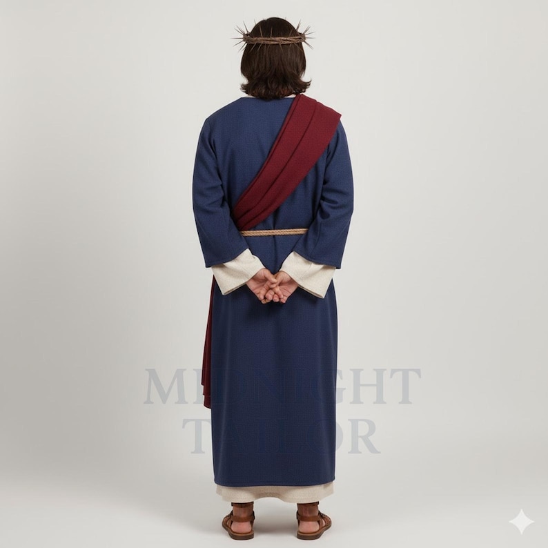 Jesus Robe Thing Authentic Jesus Christ Biblical Robe Costume Set – Blue & Cream Ancient ...