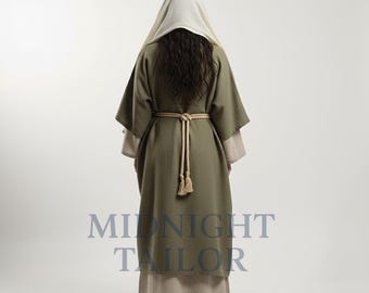 COSDREAMER Volwassen Halloween Jezus Kostuum Christus Saint gewaad Bijbelse religieuze sjaal sjaal taille touw fancy dress set (XXL