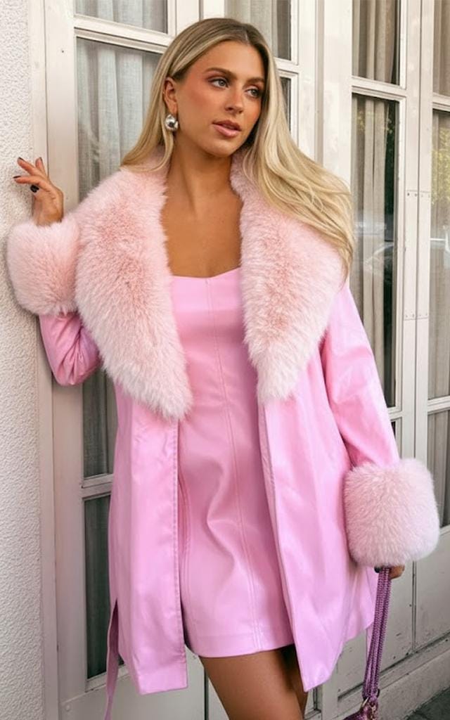 Manteaux, vestes et gilets roses pour femme, fourrure