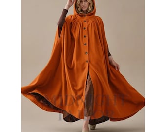 フード付きウールケープコート、フード付き冬用マント - Etsy 日本