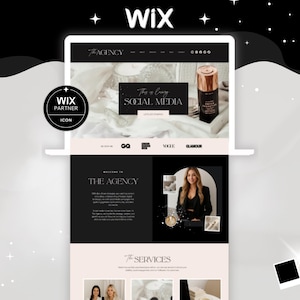 Wix Website Template for Social Media Marketing Manager or Digital Agency - Dark Website Template - Coaching Website