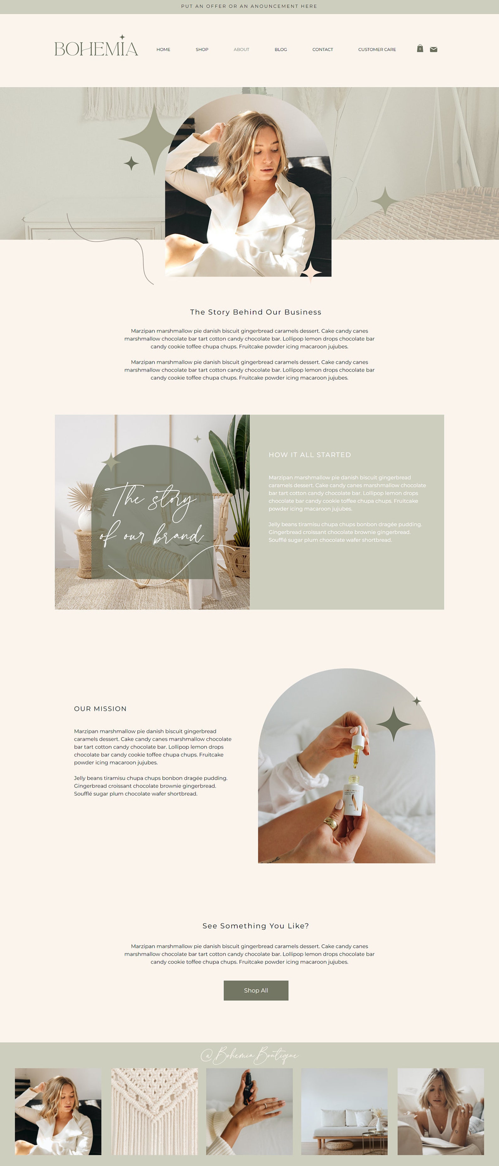 WIX Website Template Website Template Website Design Ecommerce Boho ...