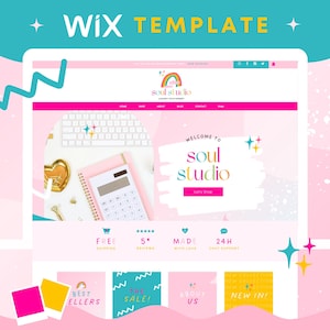 WIX Website Template - Pink Website Template - Website Design - Blogger Website - Boho Website Template - Ecommerce Store