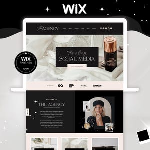 Wix Website Template - Website Template - Website Design - Social Media Manager Website - Dark Website Template - Coaching Website