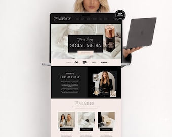 Wix Website Template for Coach, Social Media Marketing Manager, Digital Agency, Consulting - Aesthetic Bold Coaching Website
