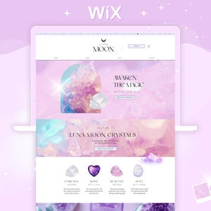 WIX Website Template - Crystal Shop Template - Website Design - Spiritual Website - Boho Mystical - Ecommerce Crystal Store - Witch