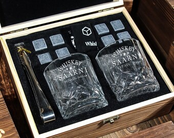 Personalized Whiskey Glass Gift Set | Whiskey Set for Him | Groomsman Proposal | Gift for Boyfriend | Christmas gifts 2025