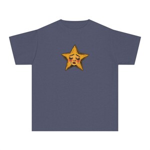 Crying Star Baby Tee, Sad Star Graphic Shirt, Vintage Inspired Tee, Retro Aesthetic Top, Y2K Baby Tee, Coquette Grunge Style image 11