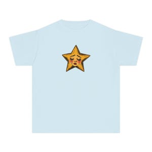 Crying Star Baby Tee, Sad Star Graphic Shirt, Vintage Inspired Tee, Retro Aesthetic Top, Y2K Baby Tee, Coquette Grunge Style image 6