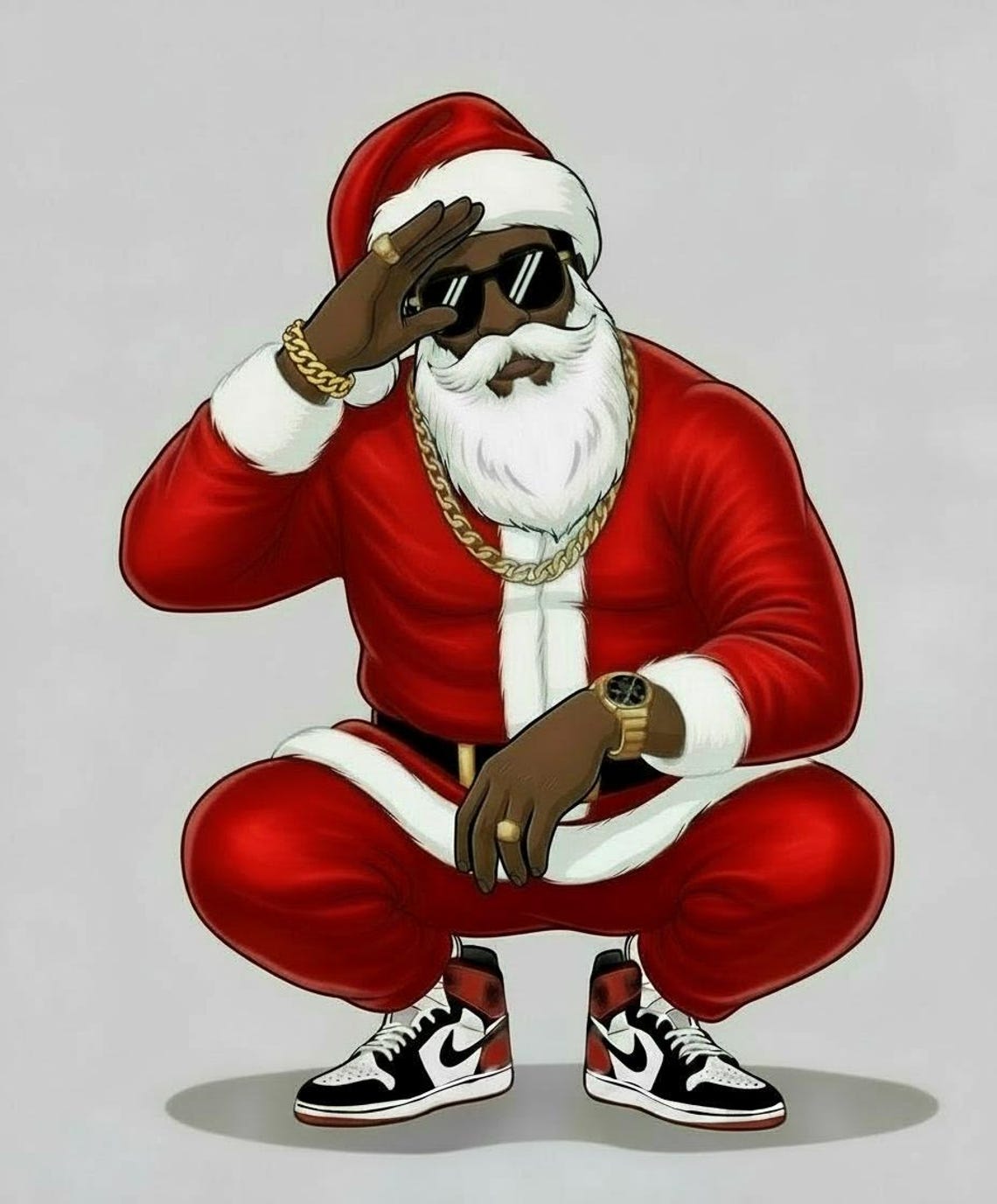 Santa Rapper Art Hip Hop Santa - Etsy