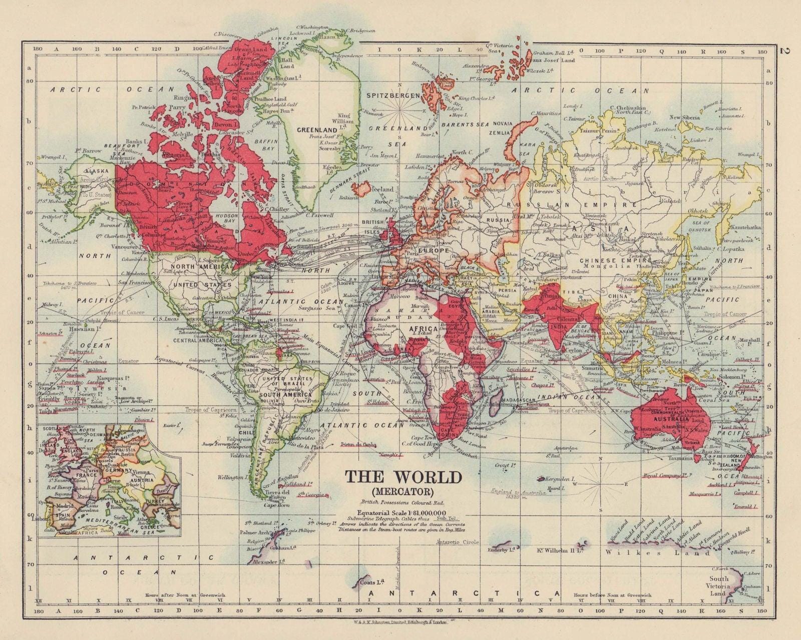1910 world maps - Etsy 日本