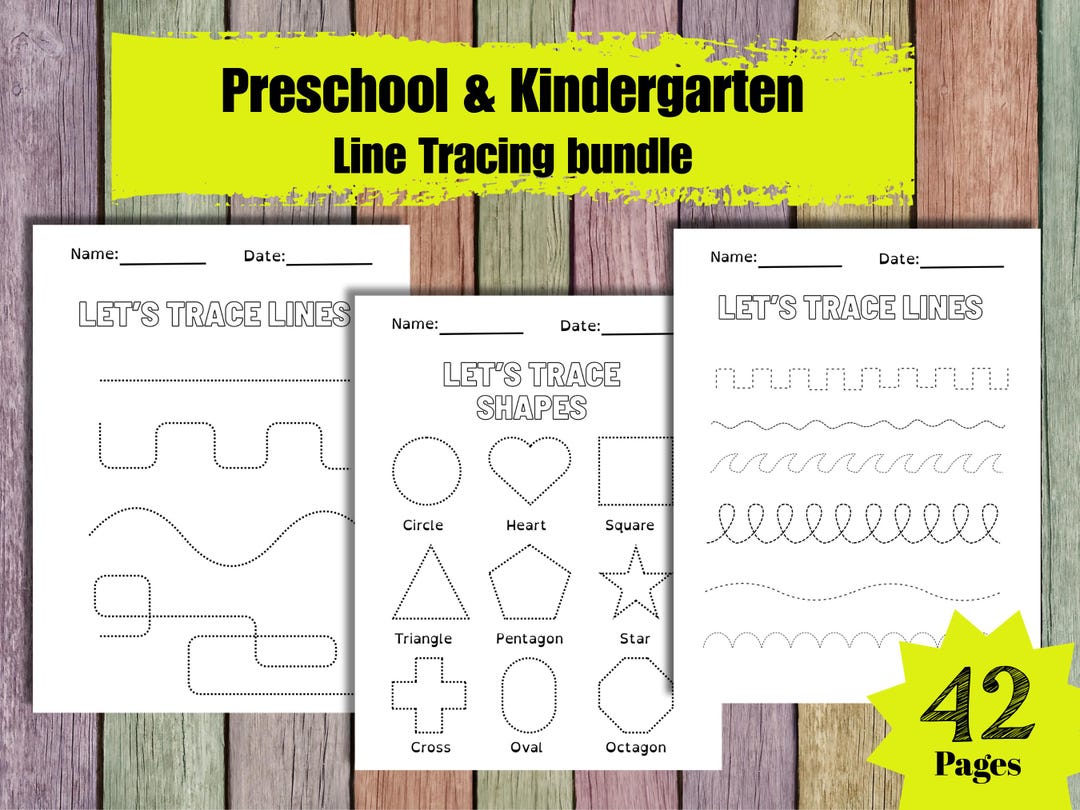 Line Tracing Worksheets for Homeschool, Preschool & Kindergarten ...