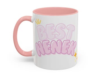 Custom Nenek Coffee Mug | Pink Heart Ceramic Cup (11oz, 15oz)
