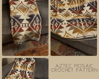 Overlay Mosaic Crochet Aztec Afghan Pattern