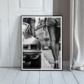 Porsche 911 Print, Vintage Fashion Wall Art, Paris Car Photo, Chic Woman Gift, Glamour Retro Decor, Black and White Poster, Digital Download product logo