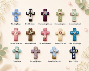 Handmade Comfort Pocket Cross · Polymer Clay Prayer Cross