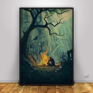 Dark Souls Poster | Auserwählte Untote Wandkunst | Kraftpapier Druck | Geschenk Videospiel Poster