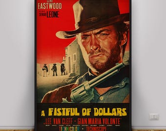 1964年クリント・イーストウッドのカルト西部劇映画ポスター復刻版、約