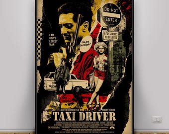 TAXI DRIVER *1976 MOVIE POSTER Classic Vintage Film A3 A4 Print