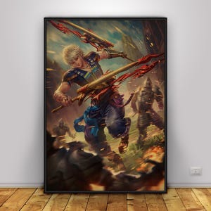 Final Fantasy Poster |  Cloud Strife Wall Art | Kraft Paper Print | Gift Video Game Poster