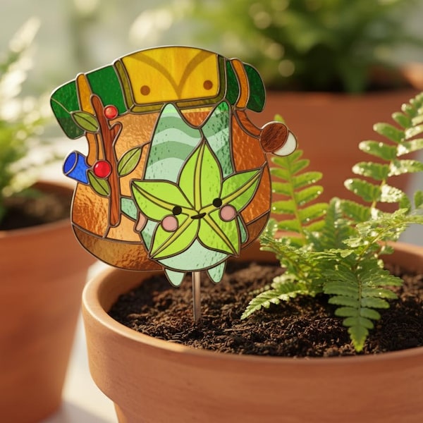 Le.ge.nd O.f Ze.ld.a K.or.o.k Plant Stake Resin Decor, B.re.at.h O..f Th.e Wi.ld Tears Of The Kin..gdom Gamer Gift For Plant Lovers