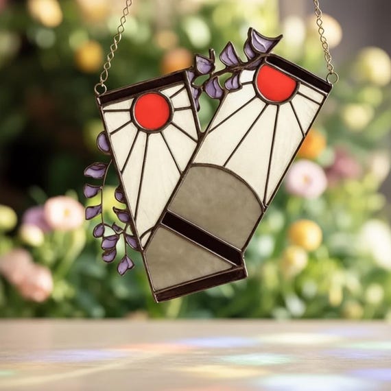 Tanjiro Earring Resin Suncatcher, Anime Window Hanging, Demon Slayer Valentine Gift Idea Gift for him