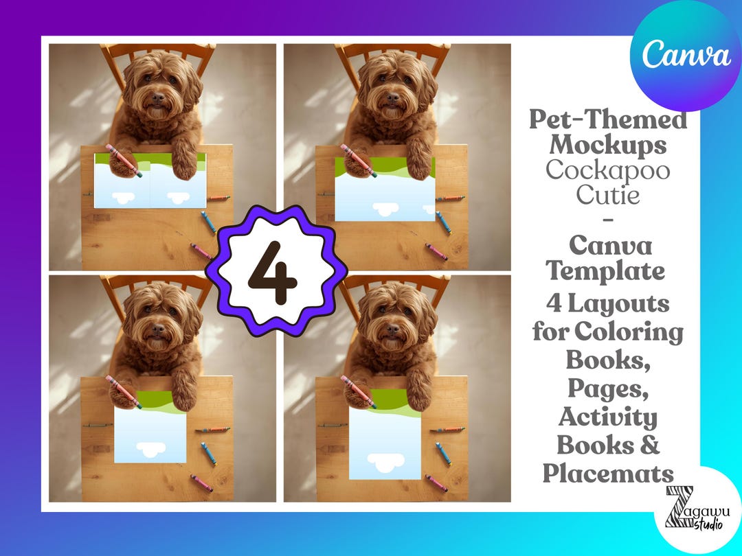 Cockapoo Cutie Mockups Overhead Scenes for Creative Kids’ Pages ...
