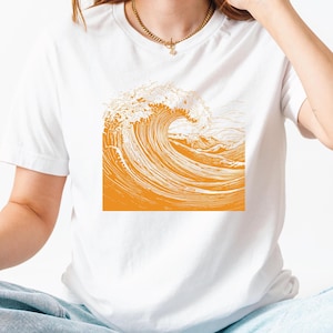 Ocean Wave Graphic Tee: Unisex Cotton Beach T-Shirt