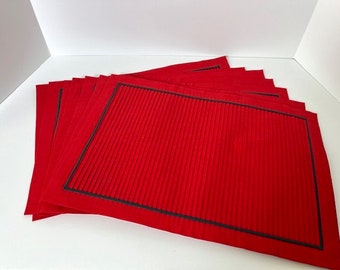 Set of 8 Red and Green Placemats--Christmas Placemats